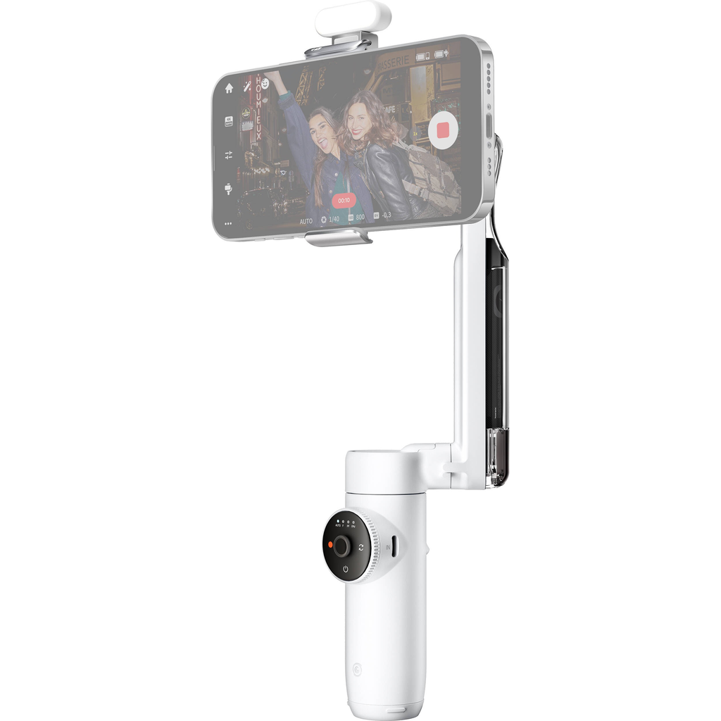 Insta360 Flow Smartphone Gimbal Stabilizer - 3-Axis Stabilization for iPhone & Android - Vlogging, Live Streaming & Content Creator Kit (White) - Perfect for Travel, YouTube & Social Media Videos