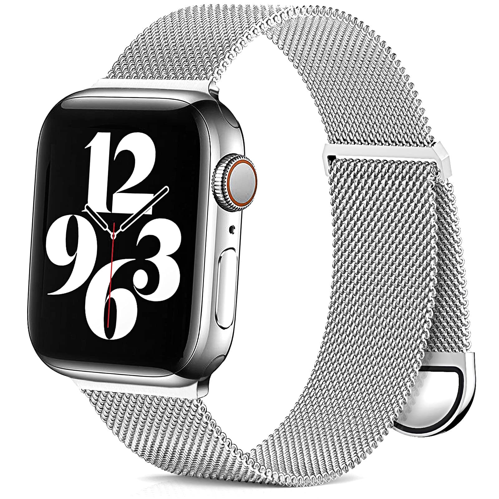 ZALAVER Stainless Steel Magnetic Mesh Band for Apple Watch Series 1/2/3/4/5/6/7/8/SE/Ultra - Adjustable Replacement Strap Compatible with 38mm 40mm 41mm 42mm 44mm 45mm 49mm iWatch - Perfect for Workouts, Office & Everyday Wear