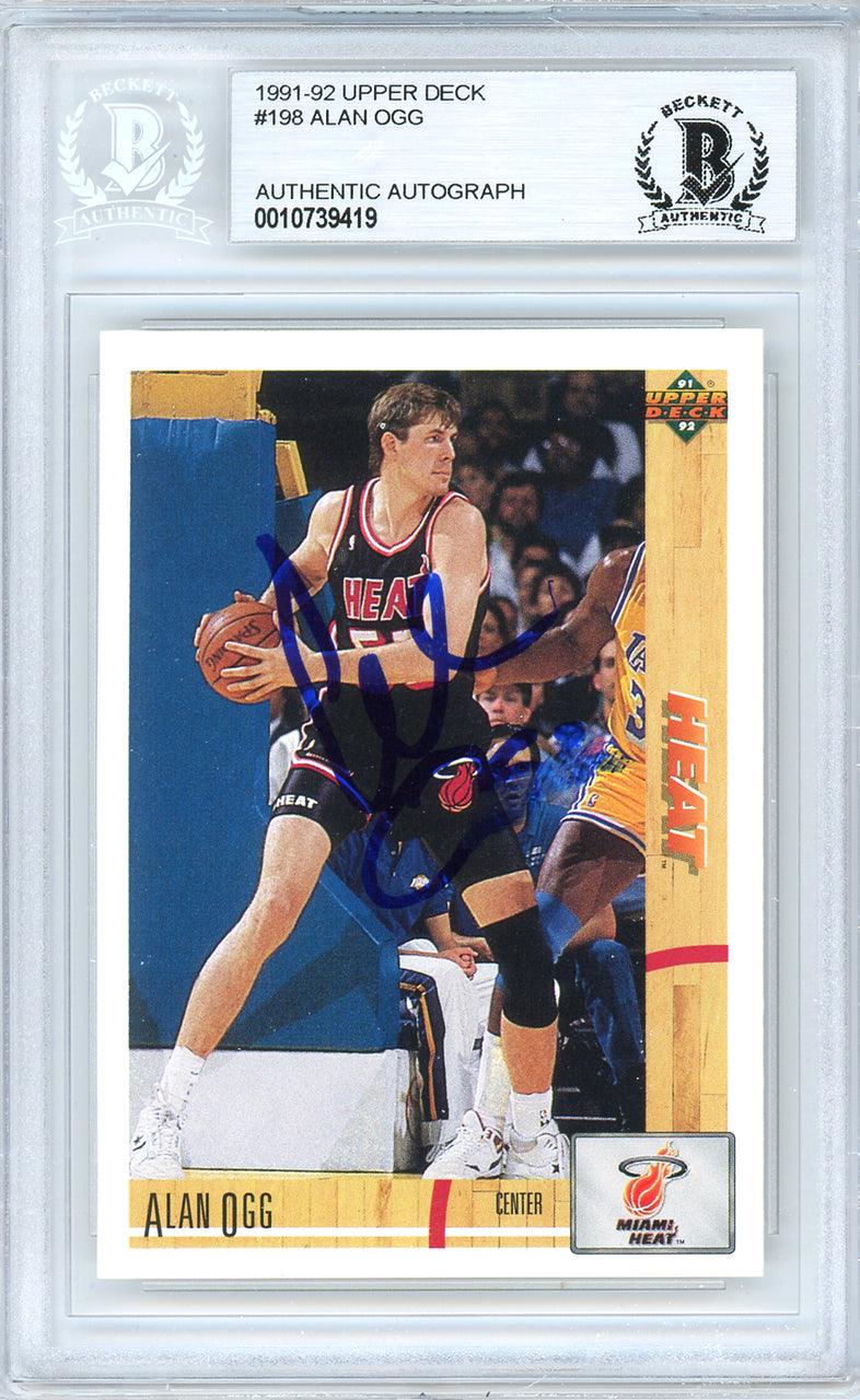 Alan Ogg Autographed 1991-92 Upper Deck Rookie Card #198 Miami Heat Beckett BAS #10739419 - NBA Collectible for Fans & Memorabilia Enthusiasts, Perfect for Display or Investment