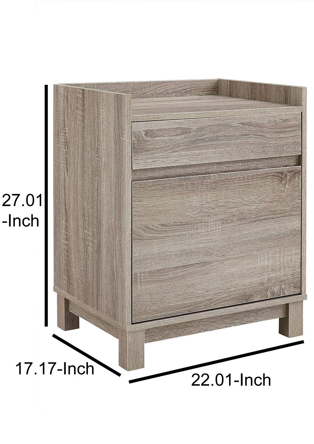 Benjara 2-Drawer Wooden Filing Cabinet - Spacious Storage Organizer for Office & Home, Gray - Perfect for Documents, Files & Office Supplies