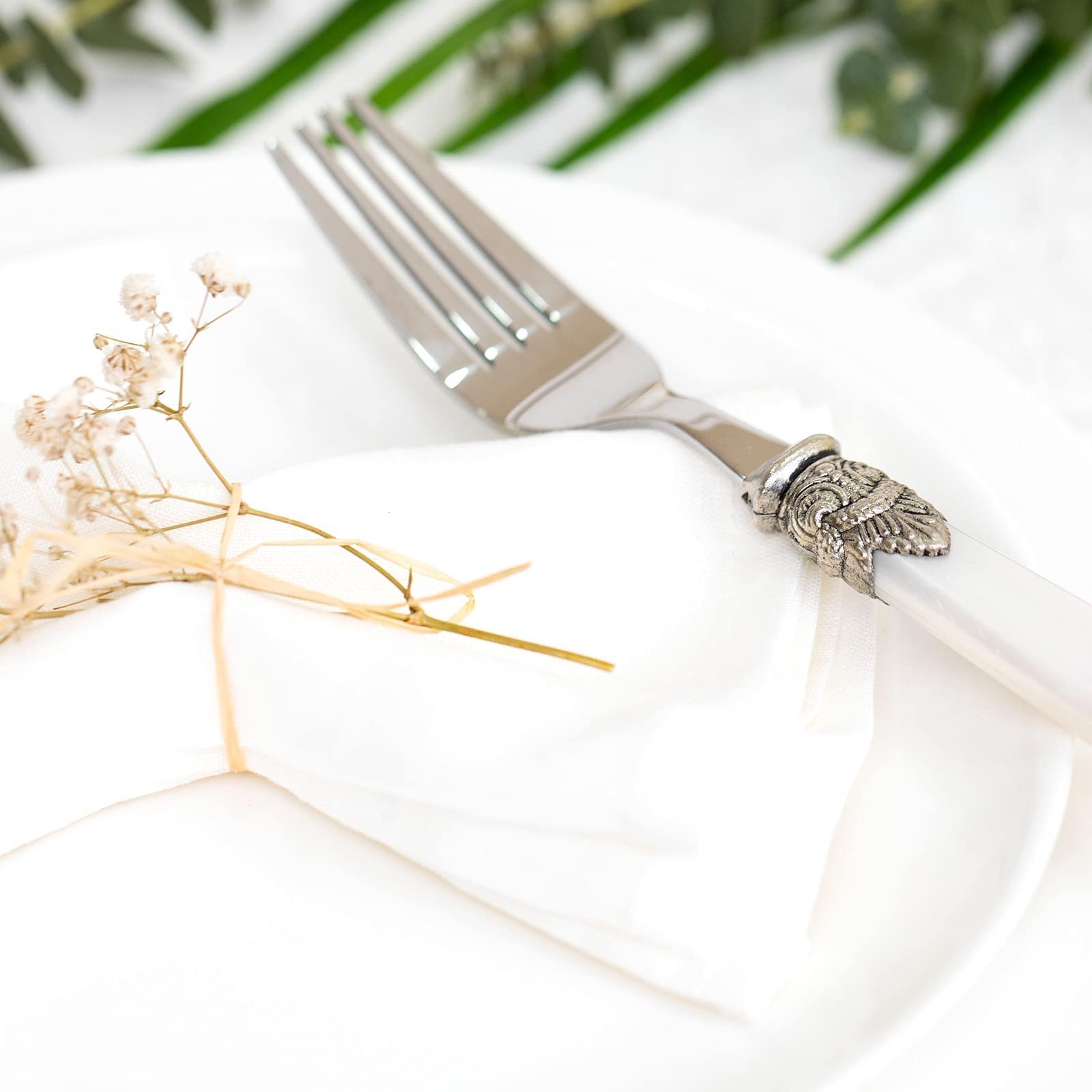 REVERIE Collection 20-Piece Stainless Steel Flatware Set & Wedding Cake Knife Server Set - Elegant Dining Utensils for Wedding, Anniversary & Special Occasions