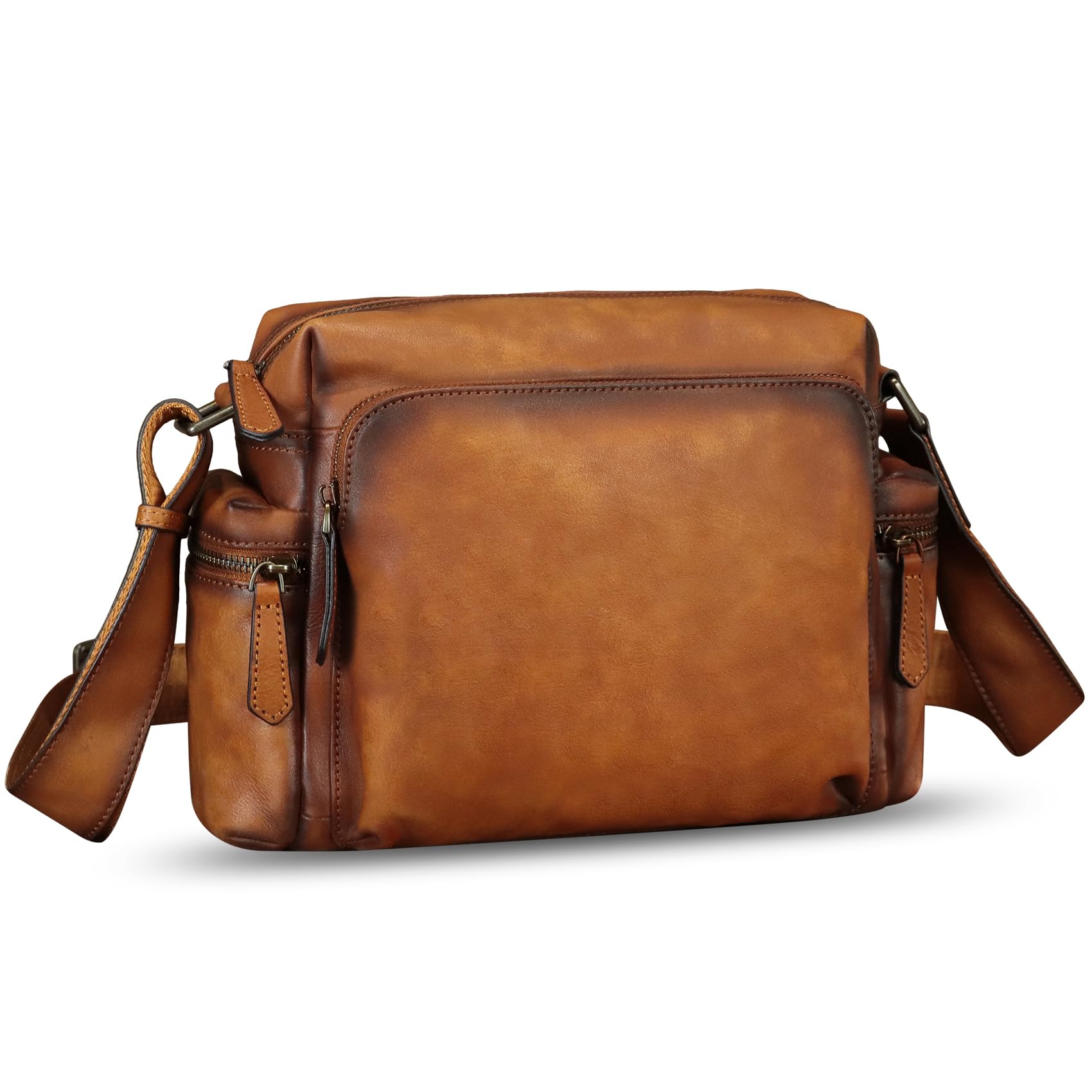 Genuine Leather Messenger Bag for Men - Stylish Crossbody Shoulder Bag & Briefcase Satchel with Adjustable Strap - Perfect for Work, Travel & Daily Commute