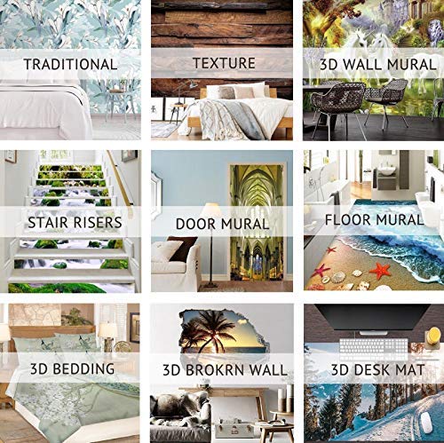 3D Broken Gray 0963 Pattern Tile Marble Stair Risers Decal - Self-Adhesive Vinyl Wallpaper Mural for Home Decor (15x 18cm x 94cm/7