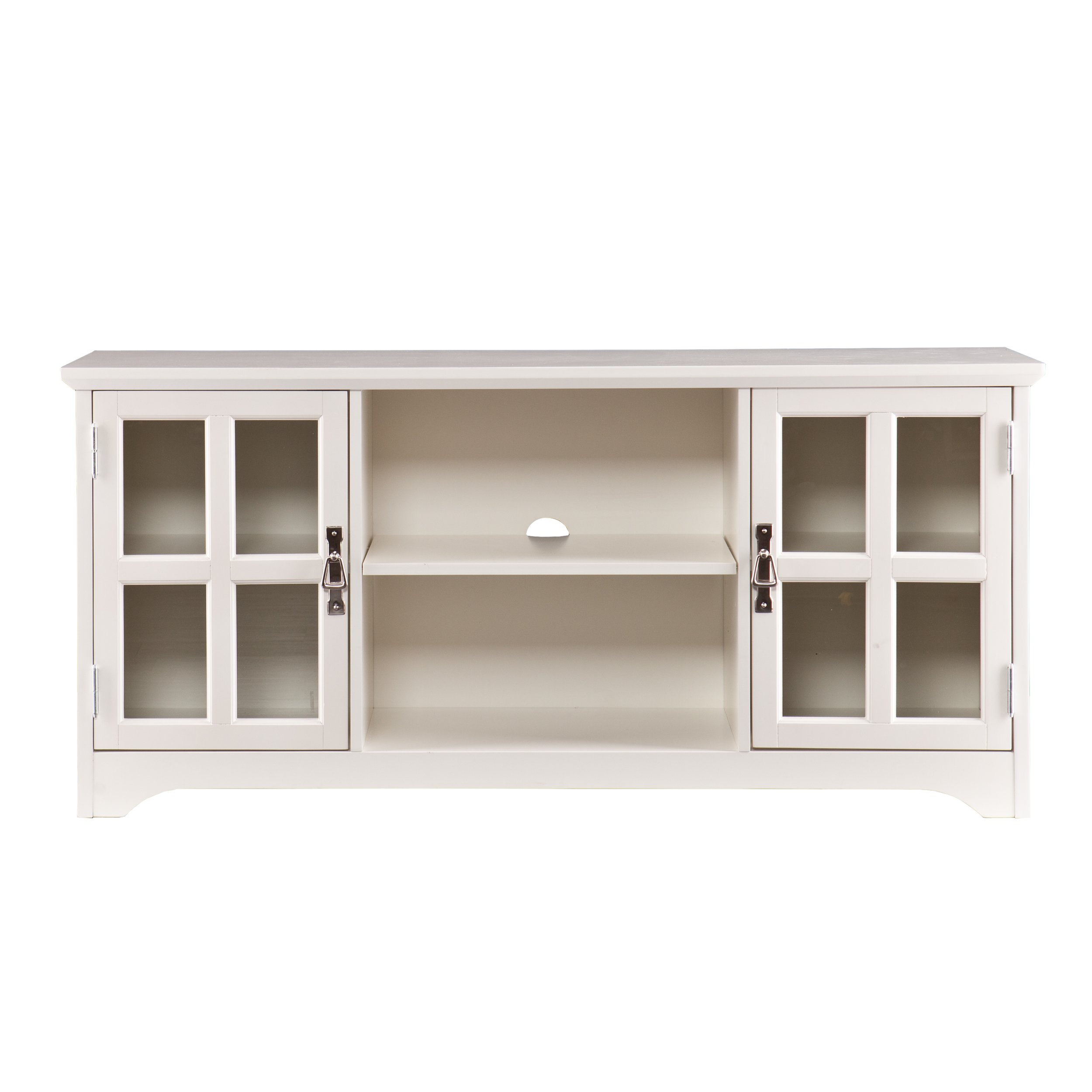 SEI Furniture Remington TV Stand Media Console with Storage - White | Entertainment Center for Living Room, Bedroom & Home Theater