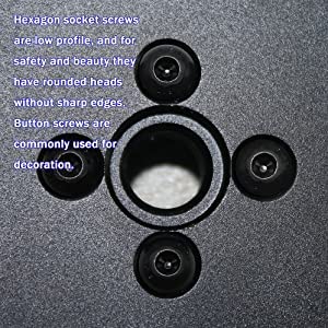 100Pcs M5x12mm Hex Socket Head Machine Screws - Black Carbon Steel Fasteners for Furniture Assembly