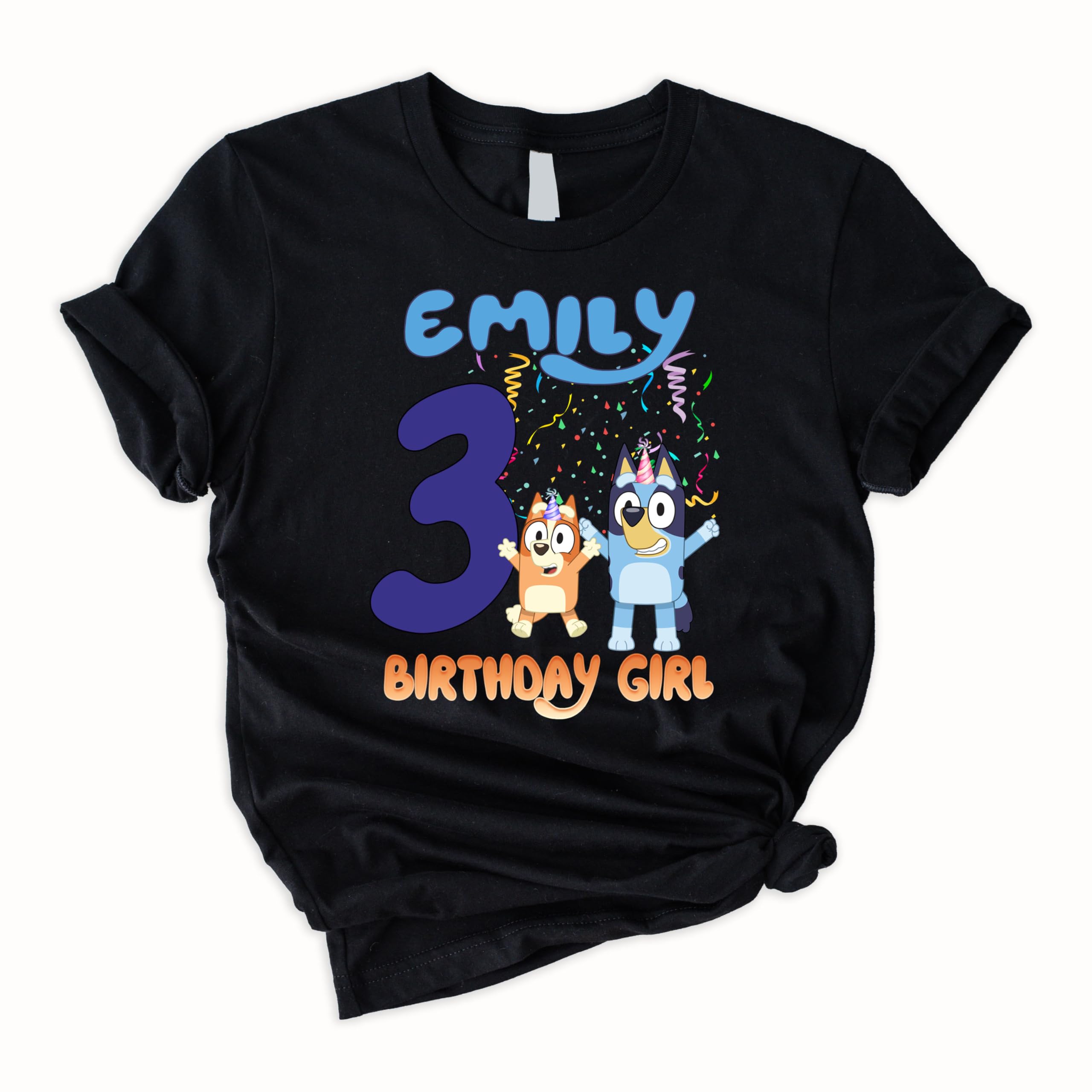 Custom Blue Dog Birthday Shirt for Boys & Girls - Personalized Pet Lover Tee for Dog Birthday Parties & Family Celebrations