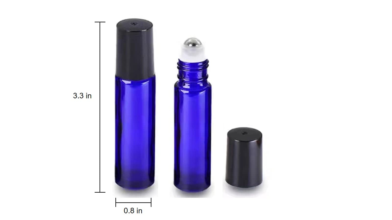 Premium 10ml Glass Essential Oil Roller Bottles with Stainless Steel Roller Balls - 7 Pack (Blue) for DIY Aromatherapy, Perfume & Skincare - Perfect for Travel, Home Use & Gift Giving
