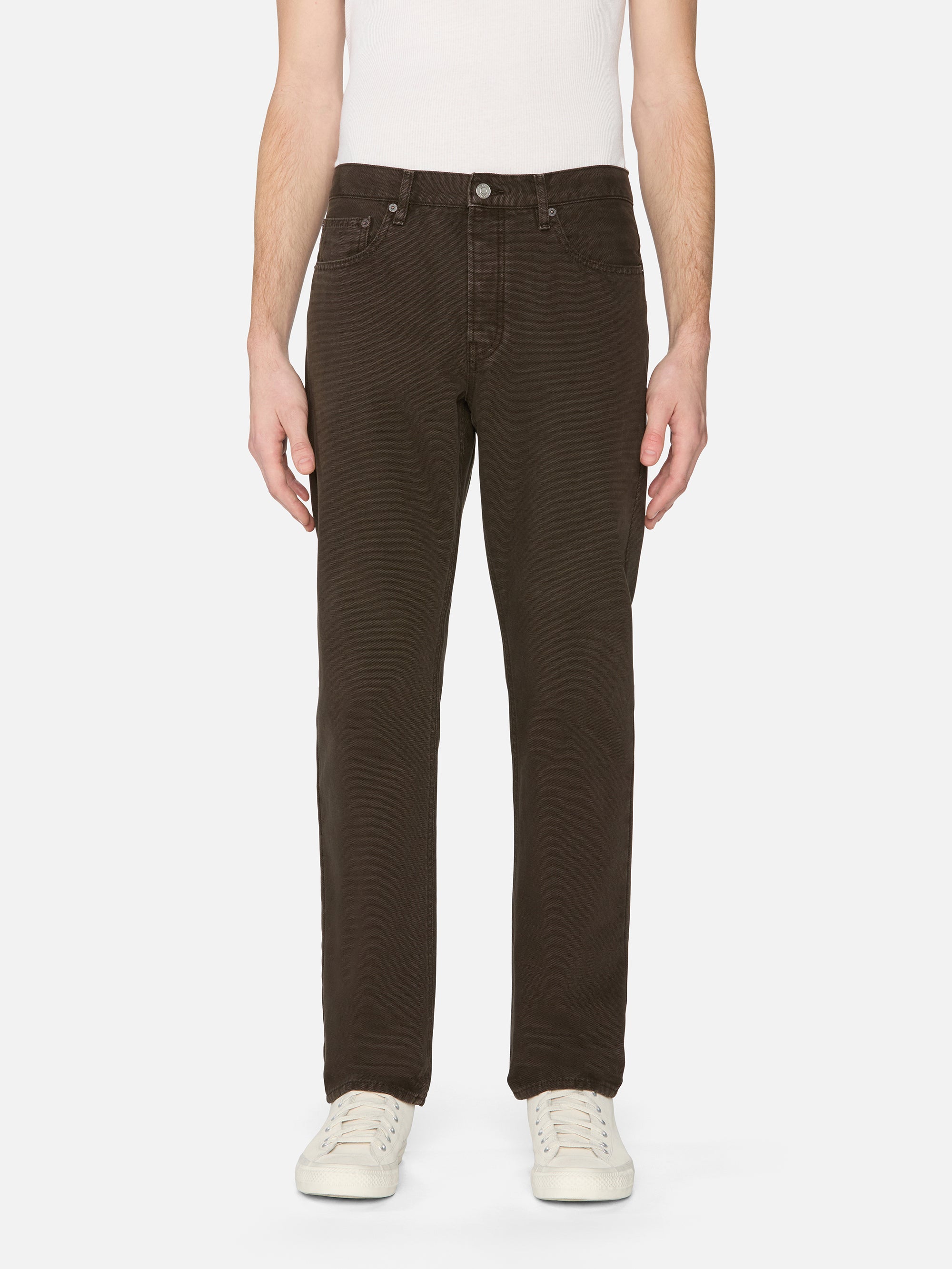 Straight Fit Dark Brown Jeans for Women - Classic High Waist Denim Pants for Casual Wear & Everyday Outfits