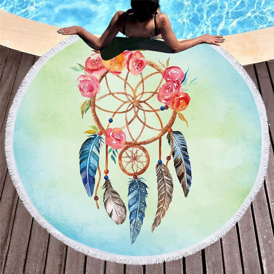 Derawan Island Round Beach Towel - Soft, Quick-Dry & Sand-Resistant for Pool, Beach & Travel | Perfect for Sunbathing & Picnics