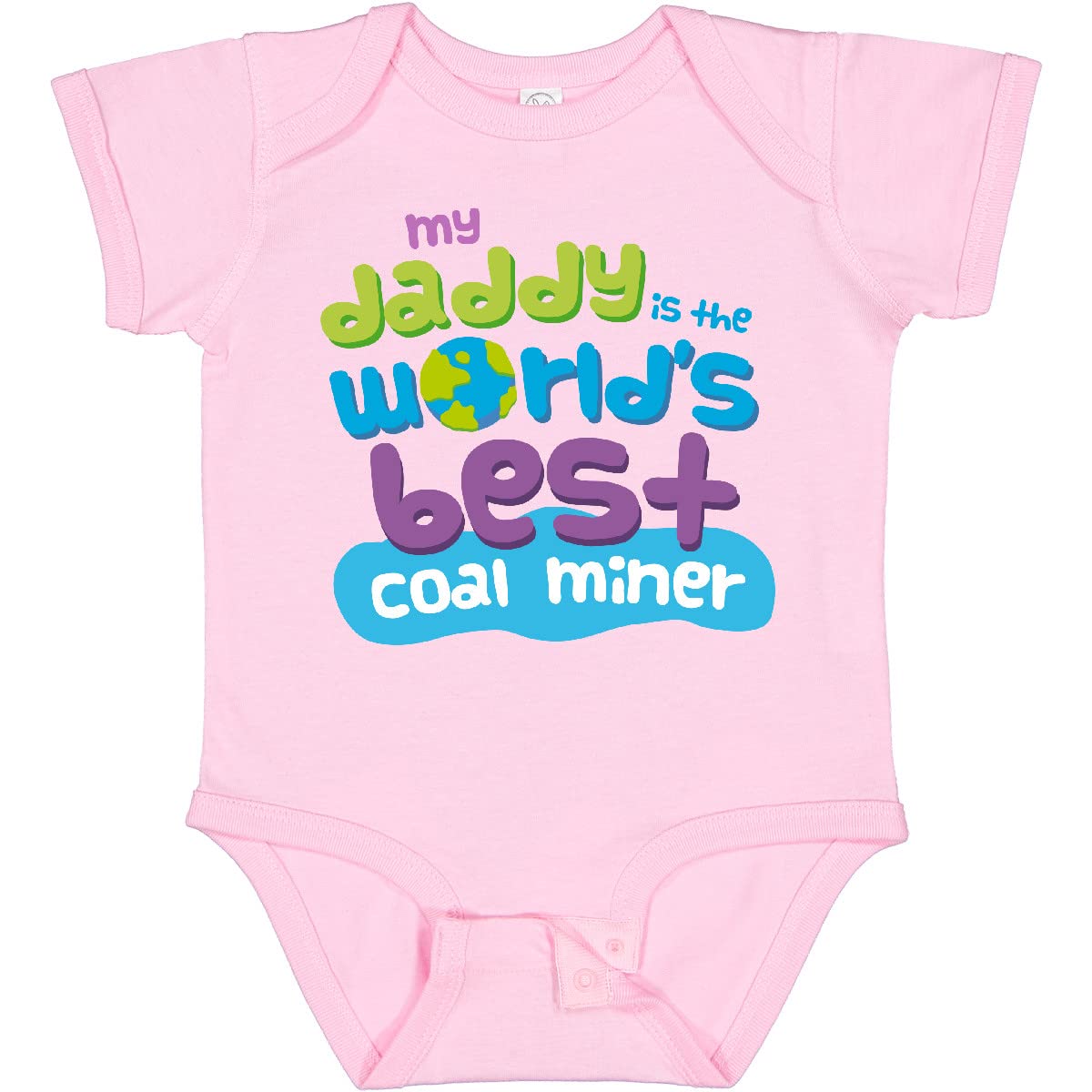 Inktastic World's Best Coal Miner Daddy Baby Bodysuit - Funny Mining-Themed Onesie for Infants & Toddlers - Perfect for Father's Day, Mining Family Gifts & Playtime Outfits