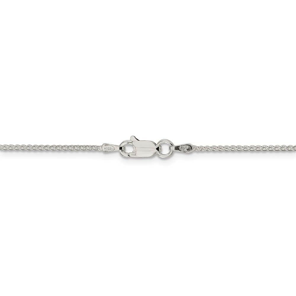 1.25mm Sterling Silver Round Solid Spiga Chain Necklace - Elegant Black Bow Pendant for Women | Perfect for Everyday Wear, Date Nights & Special Occasions