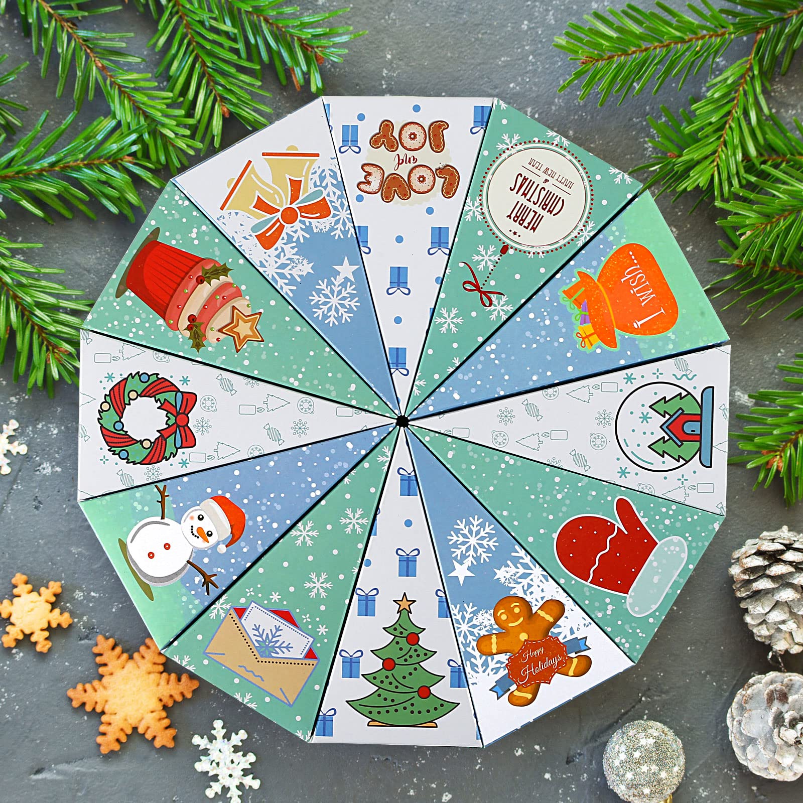 KESOTE 24-Day Christmas Advent Calendar Boxes with Ribbons & Number Stickers - Fillable Holiday Countdown Calendar for Adults & Kids - Perfect for Treats, Small Gifts & Ornaments - Great for Christmas Parties, Classroom Activities & Family Traditions