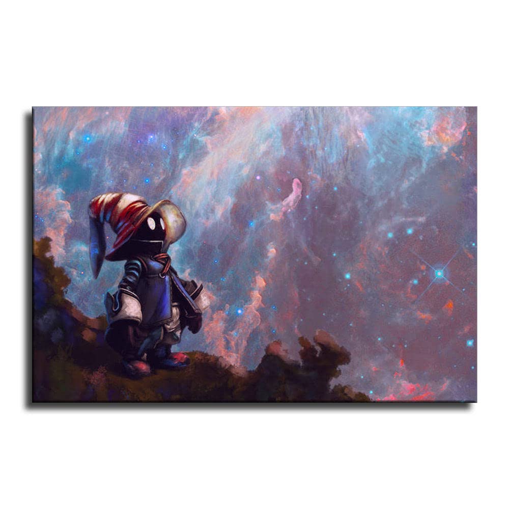 Final Fantasy Vivi Poster - 20x30 Inch Framed Canvas Wall Art Print, Anime Game Decor for Living Room, Bedroom & Gaming Room - Perfect Gift for FF Fans