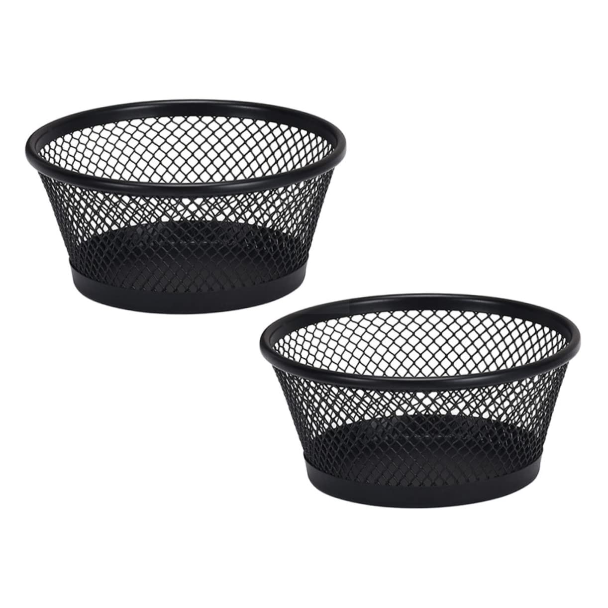 Black Mesh Paper Clip Holder & Organizer - 2 Pack Desk Paperclip Dispenser for Office Supplies, Binder Clips, Stationery | Perfect for Home, Office & School Organization