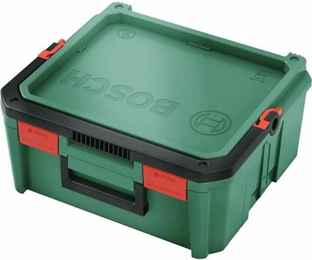 Bosch Power Tool Storage Box - Medium Size Green Toolbox for Home & Garden, Compatible with Small & Medium Accessory Cases | Perfect for Workshop, Garage & DIY Projects