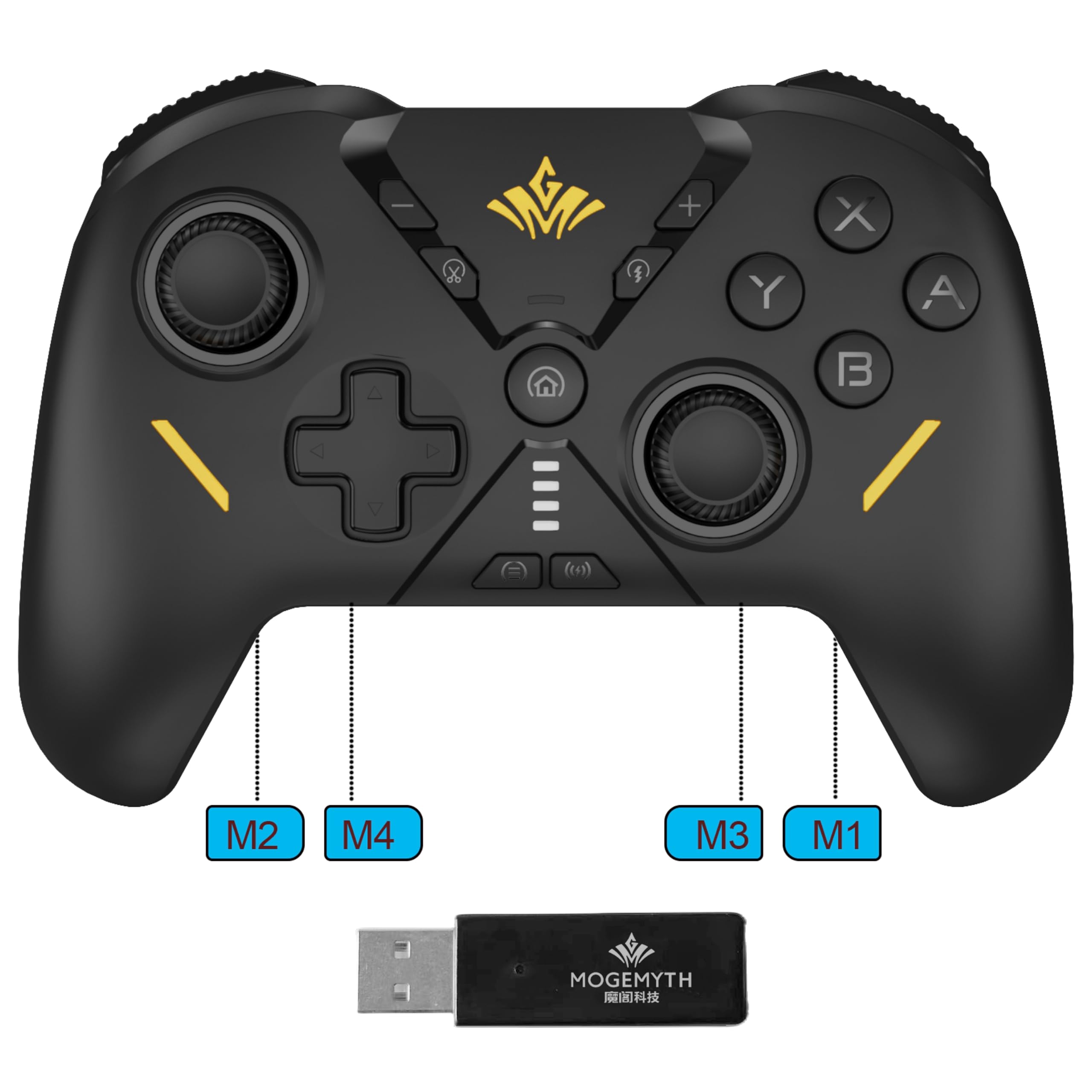 MOGEMYTH Wireless Switch Controller with Dual Vibration & 6-Axis Gyro - Bluetooth Gamepad for Nintendo Switch, iPhone, Android, PC (Windows 7/8/10/11) - Perfect for Gaming, Streaming & Multiplayer Sessions
