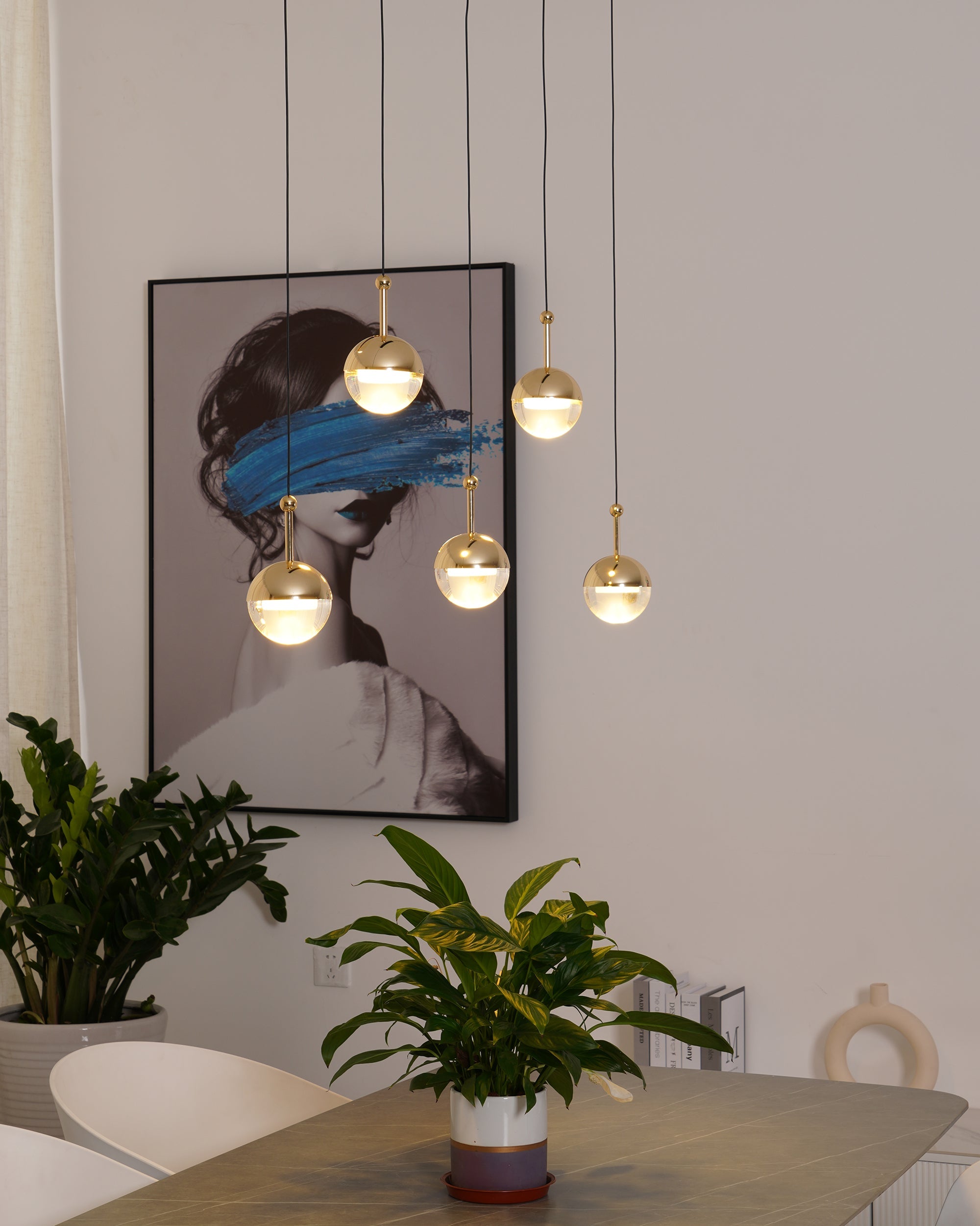 Dora Modern LED Pendant Light Fixture - Adjustable Hanging Chandelier for Kitchen Island, Dining Room, Bedroom & Living Room Lighting
