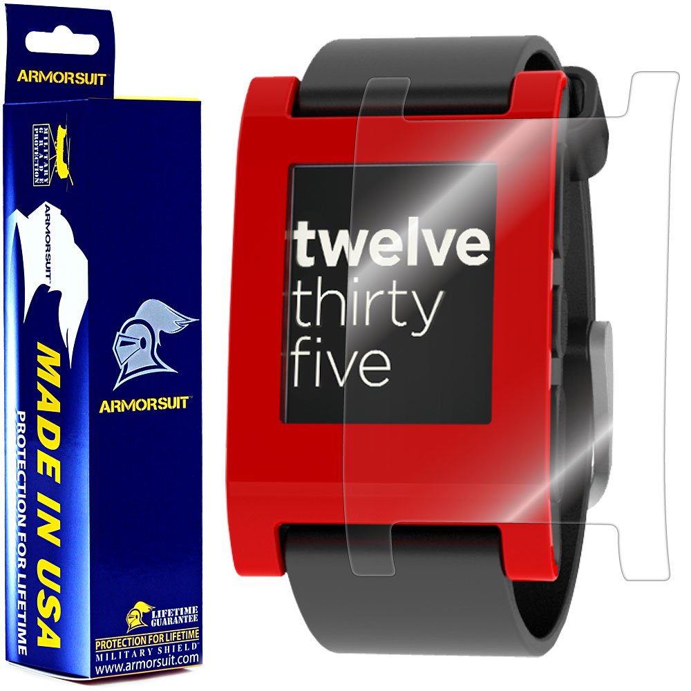 ArmorSuit MilitaryShield HD Clear Anti-Bubble Screen Protector (2 Pack) for Pebble Smartwatch - Full Coverage Protection for Workouts, Outdoor Activities & Daily Use