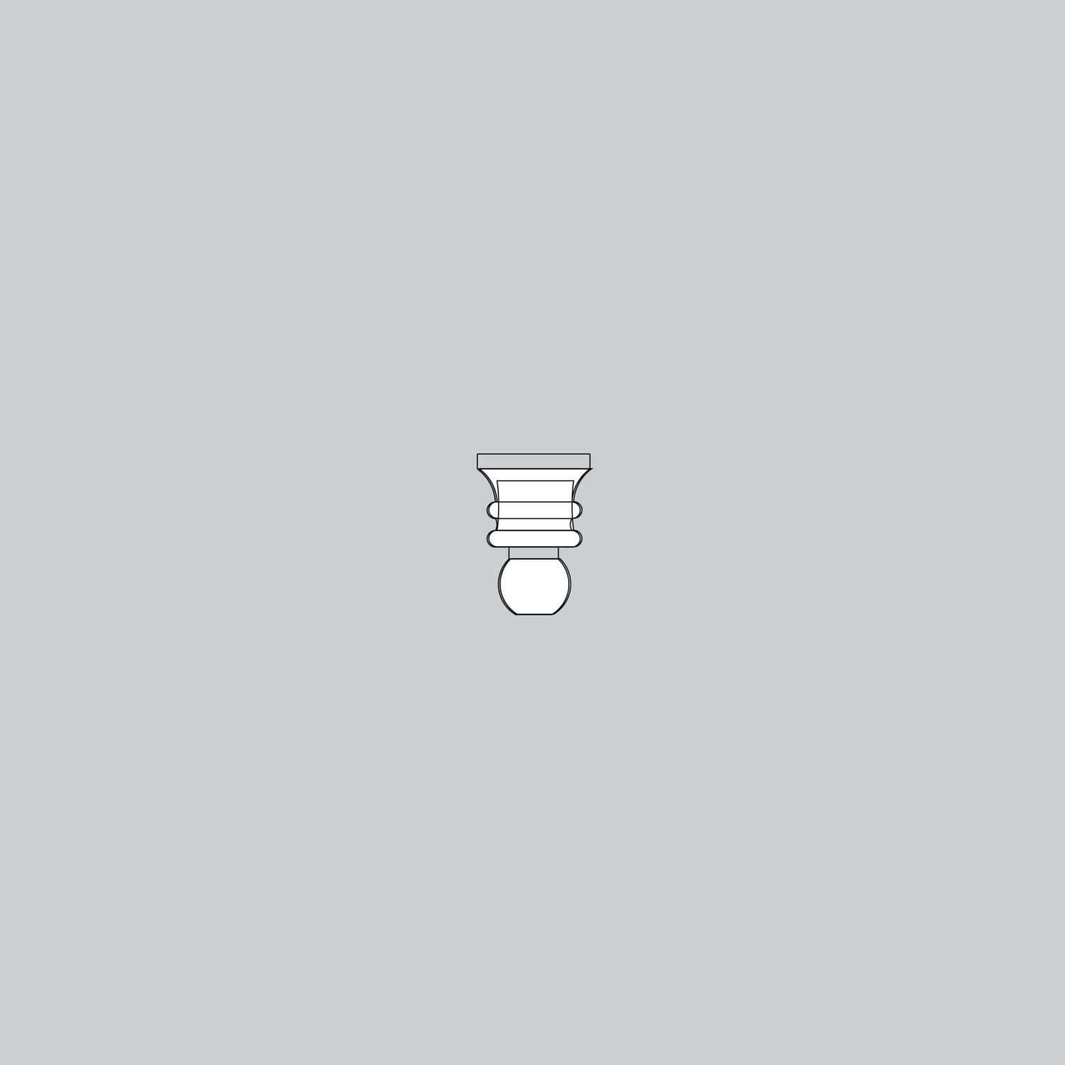 White Finial Cap K051101132 - Decorative End Cap for Furniture, Curtain Rods & DIY Home Projects