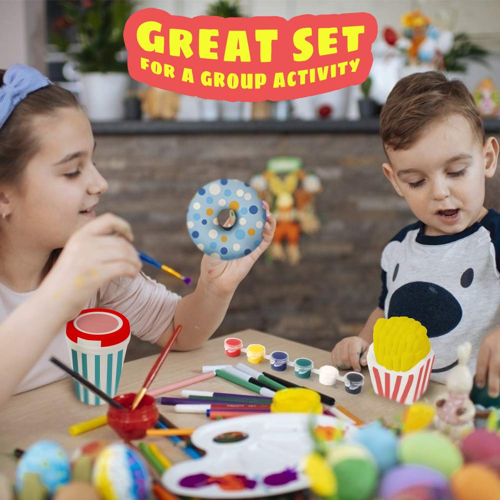 LovesTown DIY Squishies Kit - 6 PCS Paintable Squishies for Kids | Fun Birthday & Christmas Craft Gift