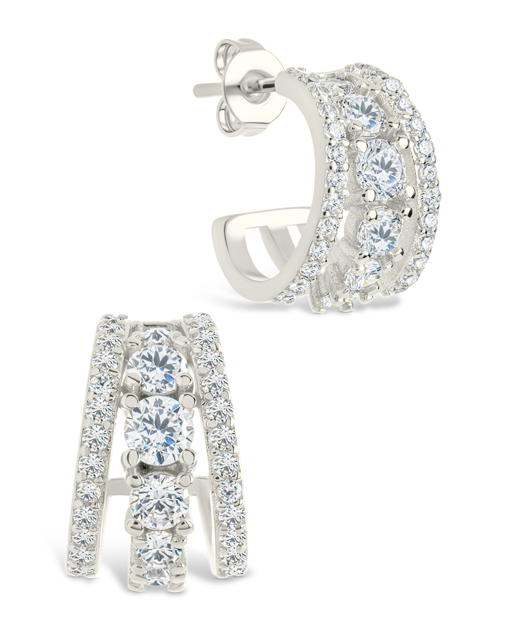 Yasmina CZ Hoop Earrings for Women - 925 Sterling Silver Cubic Zirconia Huggie Hoops - Elegant Everyday Jewelry for Work, Party & Date Night