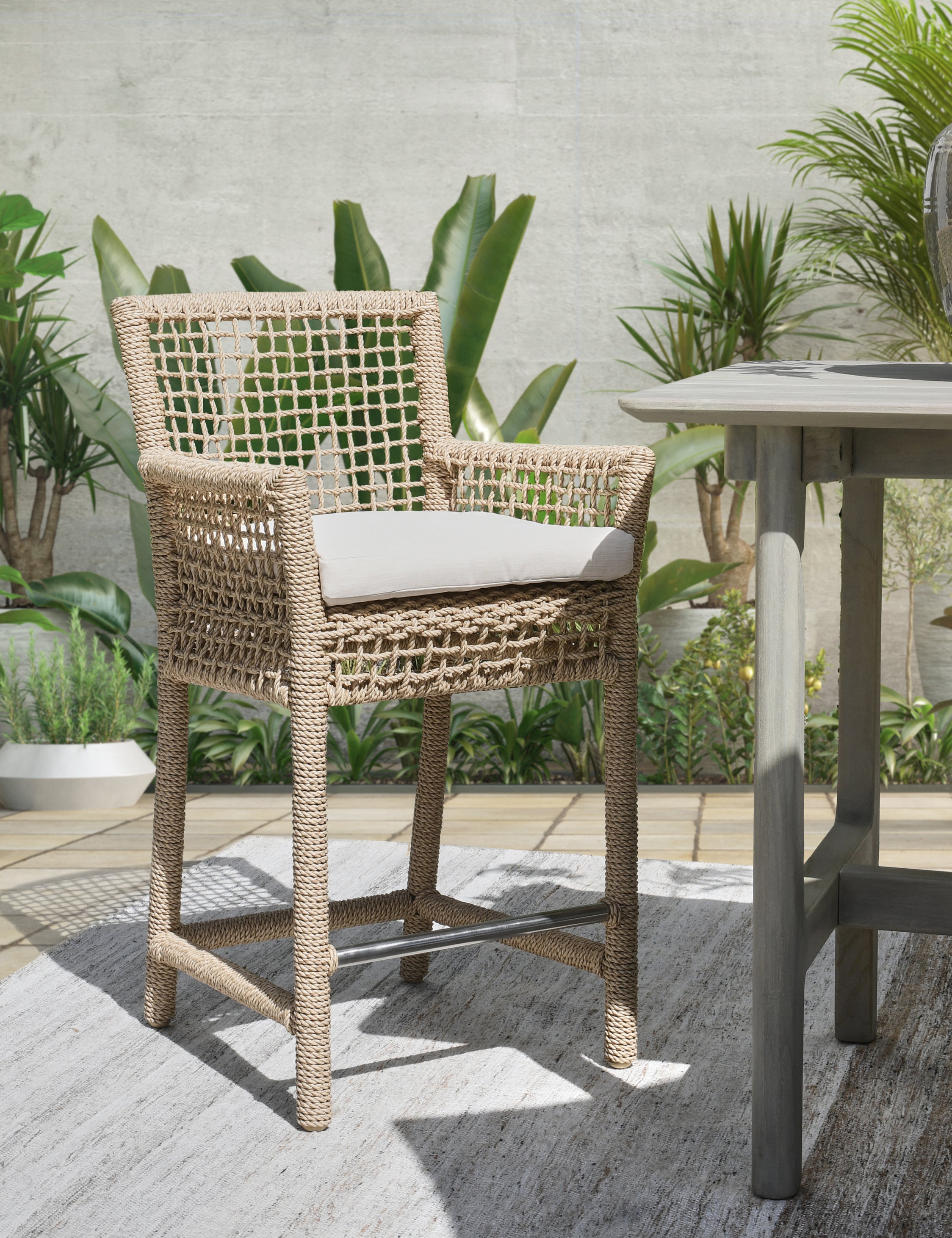 Beverly Indoor Outdoor Counter Stool - Adjustable Height Bar Stool for Kitchen Island, Dining Table, Patio & Outdoor Use - Modern & Comfortable Seating for Home & Commercial Spaces