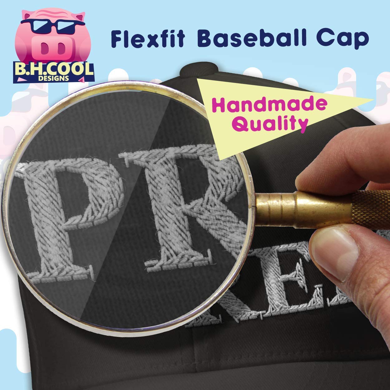 Custom Personalized Flexfit 6277 Baseball Hat - Embroidered Unisex Cap with Pre-Curved Bill | Add Your Text/Logo | Perfect for Sports, Outdoor Activities & Branding