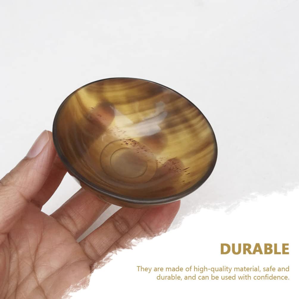 Premium Ox Horn Sauce Bowls - Natural Condiment Dishes for Ice Cream, Soup, Sushi & Snacks | Elegant Dipping Bowls for Serving, Seasoning & Side Dishes | Perfect for Restaurants, Home Dining & Party Plating