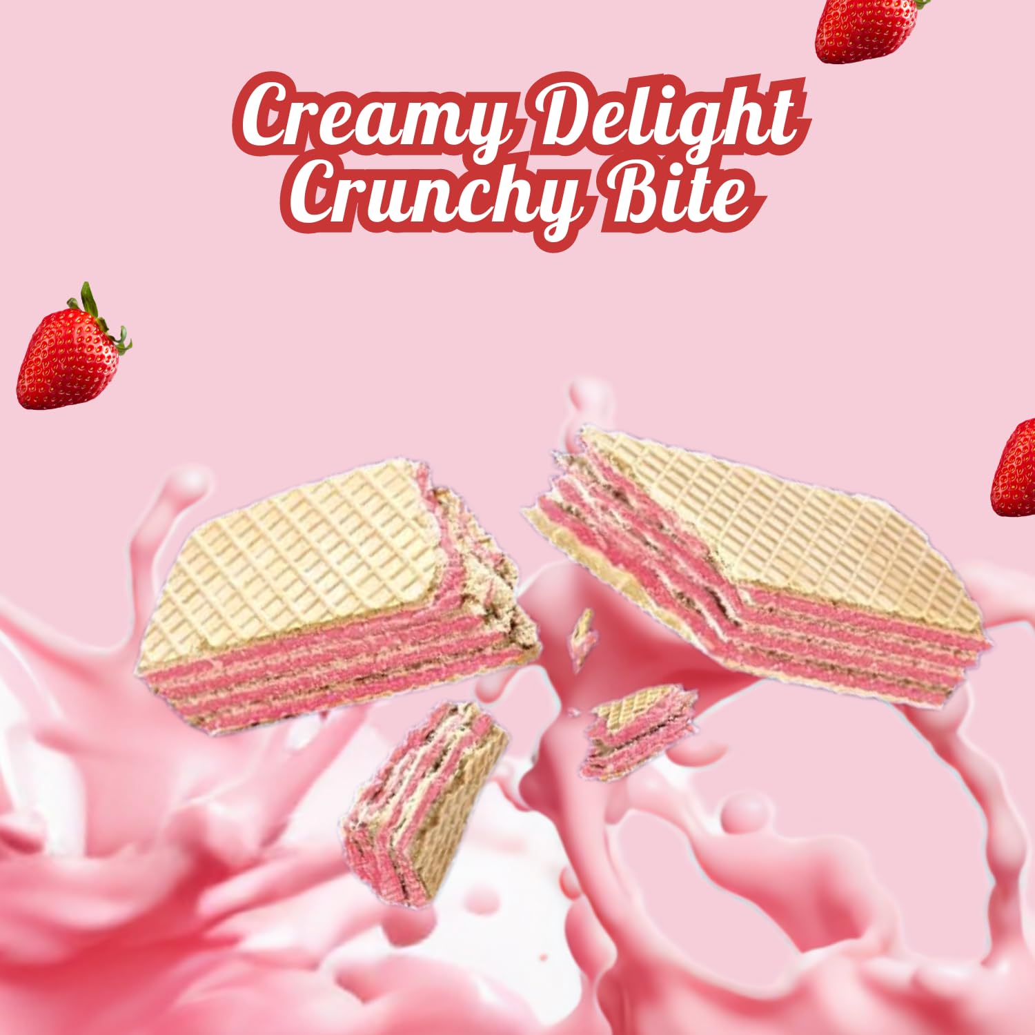 Pickwick Strawberry Wafer Biscuits - 18 Pack (22g Each) | Natural Fruit Powder | Crispy, Creamy Snack for Kids & Adults | Perfect for Lunchboxes, Parties & Office Snacks