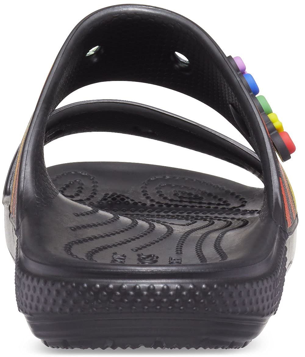 Crocs Unisex Classic Tie Dye Two-Strap Sandals Slide - Comfortable Waterproof Beach & Pool Slides for Men and Women - Perfect for Summer, Vacation, and Outdoor Activities