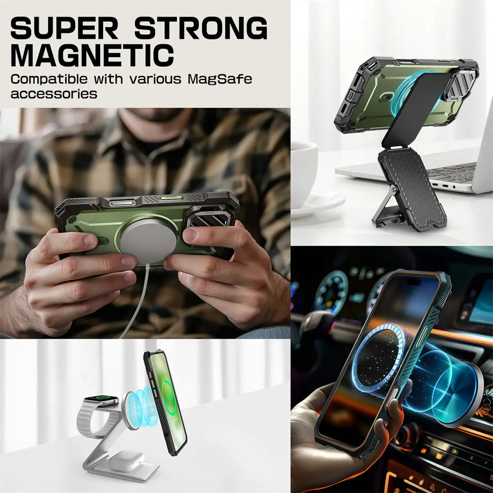 iPhone 16 SUPCASE UB Mag XT Heavy Duty Magnetic Case - Shockproof Protective Cover with Strong Magnetic Mount for Car & Home Use - Perfect for Outdoor Activities, Travel & Daily Protection