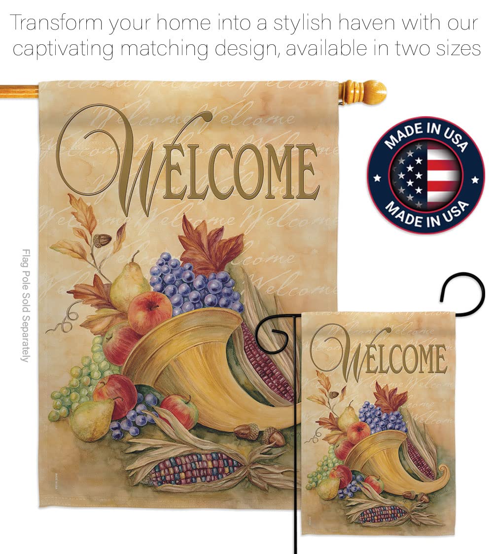 Autumn Cornucopia Garden Flag - Fall Harvest Decor for Outdoor & Home