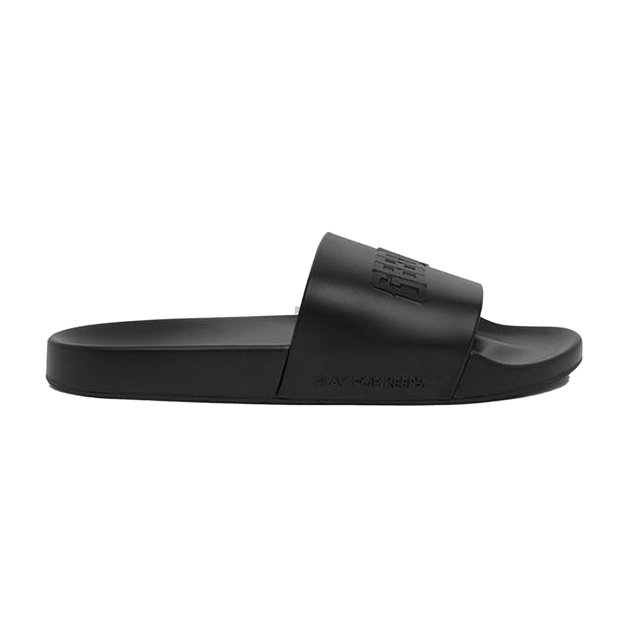 Geedup Core Logo Emboss Slides for Men - Black Comfortable Slide Sandals for Casual Wear, Beach, Pool & Gym (2025)