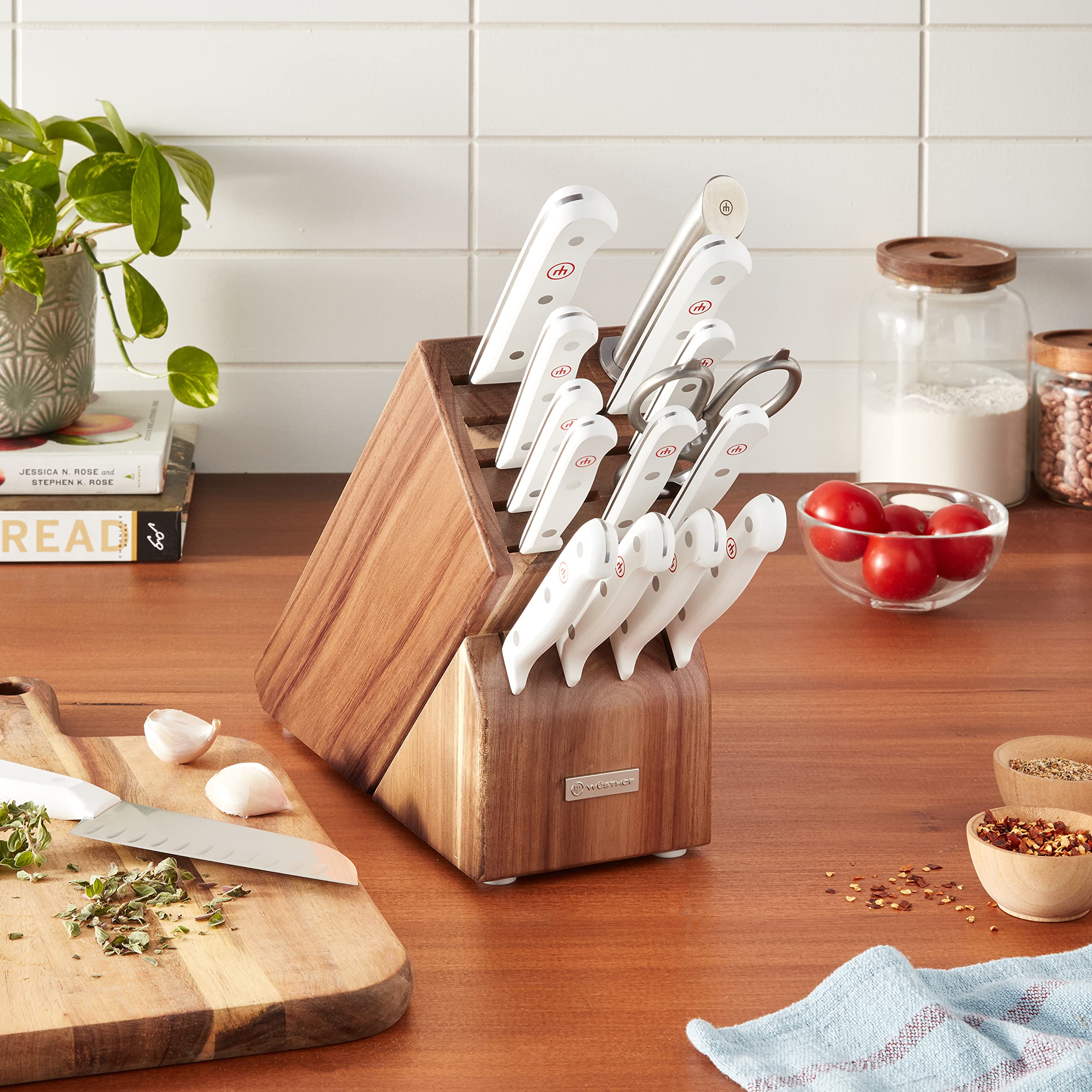 WÜSTHOF Gourmet 16-Piece Knife Block Set - Premium German Stainless Steel Kitchen Knives for Professional Chefs & Home Cooking | Perfect for Slicing, Dicing, and Food Preparation