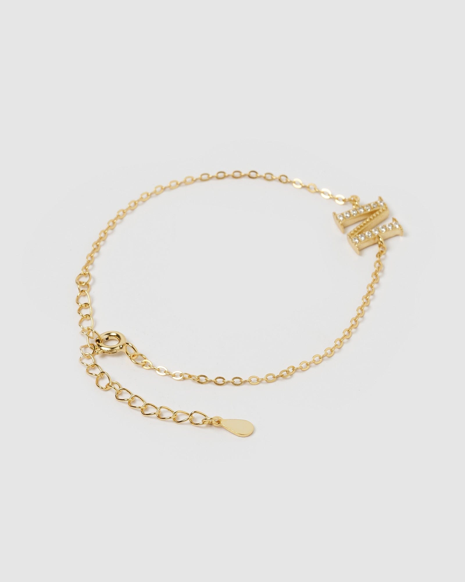 Izoa Crystal Letter N Bracelet - Gold Plated Initial Jewelry for Women, Girls - Perfect Gift for Birthday, Anniversary, Christmas & Everyday Wear