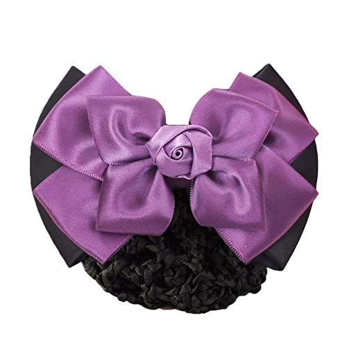 Satin Bow Hair Clips - Mesh Hair Rope & Barrettes for Women, Party & Wedding