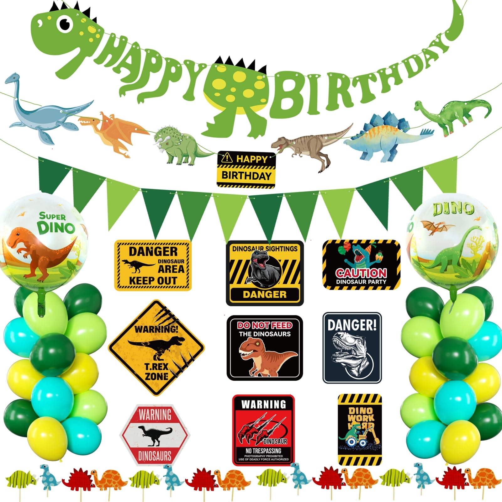 69 Pack Dinosaur Party Supplies Set - Little Dino Decorations for Kids Birthday Party, Baby Shower & Bridal Shower | Perfect for Dinosaur Themed Parties, Classroom Decor & Event Backdrops by REZIPO