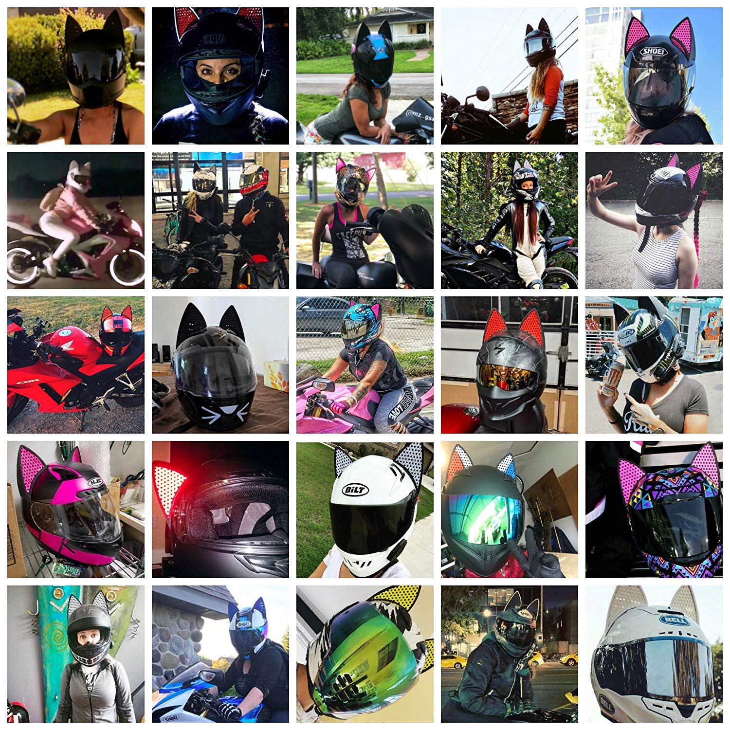 Cool Cat Ear Motorcycle Helmet for Men & Women - DOT/FMVSS-218 Certified Full Face Helmet for All Seasons - Perfect for Cosplay, Anime Conventions & Urban Riding