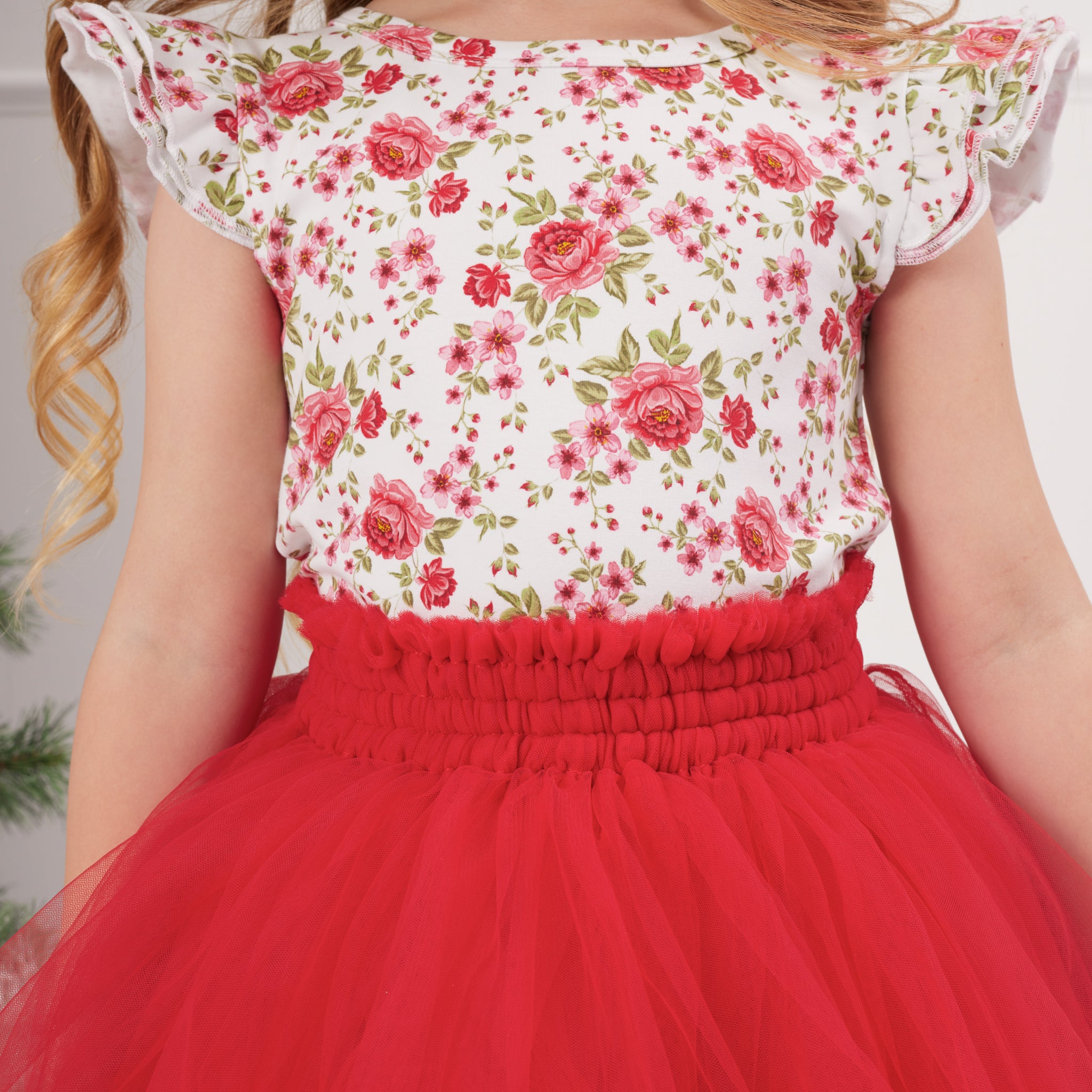 Floral Short Sleeve Flutter Angelica Dress - Women's Summer Boho Floral Print Casual Dress for Beach, Vacation and Outdoor Parties