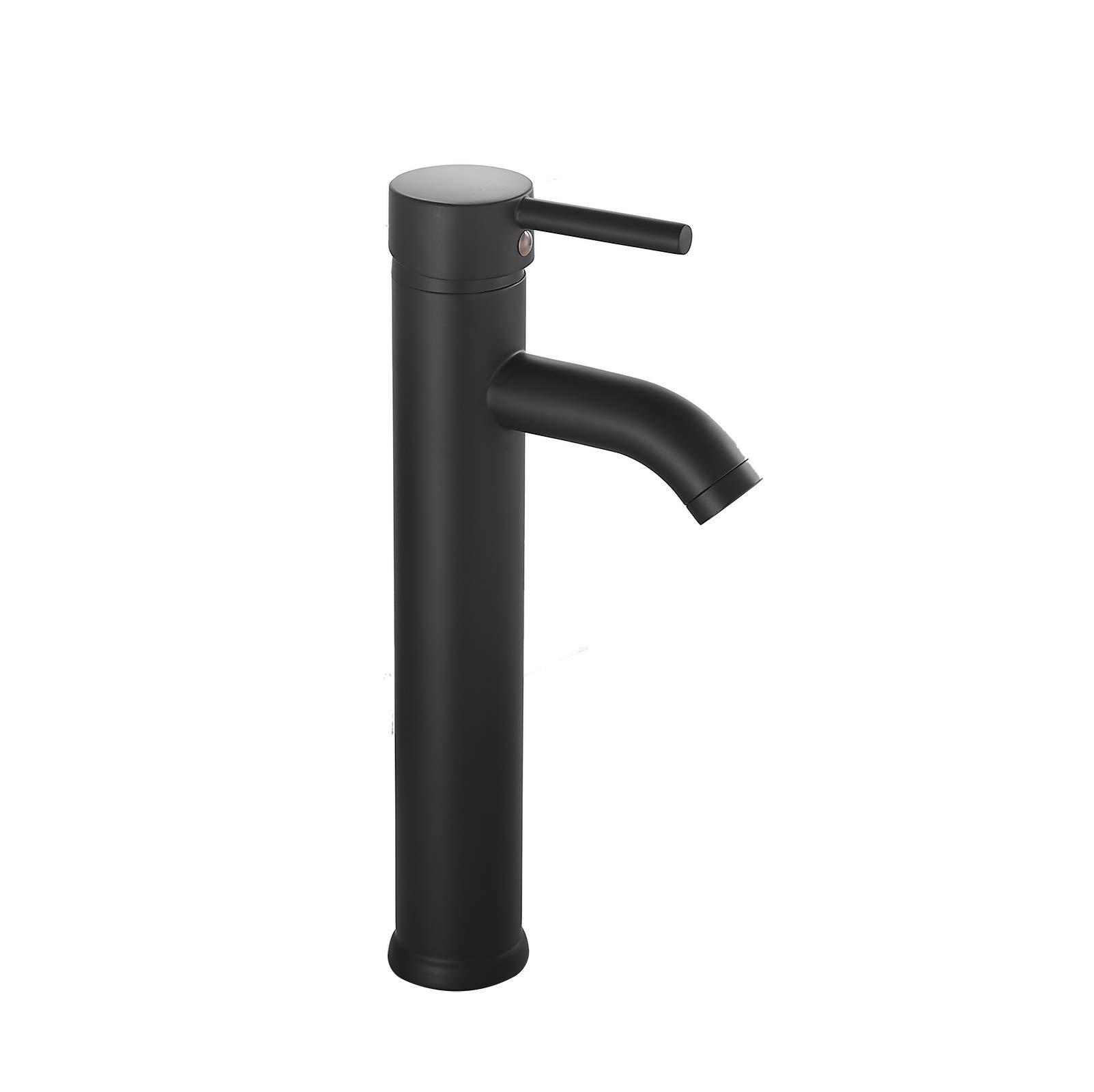 Black Single Handle Tall Vessel Sink Faucet - Farmhouse Bathroom Vanity Faucet with Deck Mount for Bowl Sinks, Lavatory Basin Mixer Tap with Supply Lines (Perfect for Modern Farmhouse, Commercial & Residential Bathrooms)