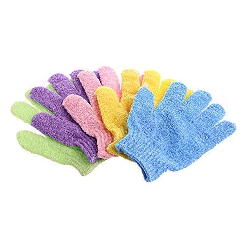 YUTIRITI Exfoliating Bath Gloves for Deep Cleansing & Spa Massage - 1 Pair (Random Color) - Perfect for Shower, Bath & Skin Care Routine