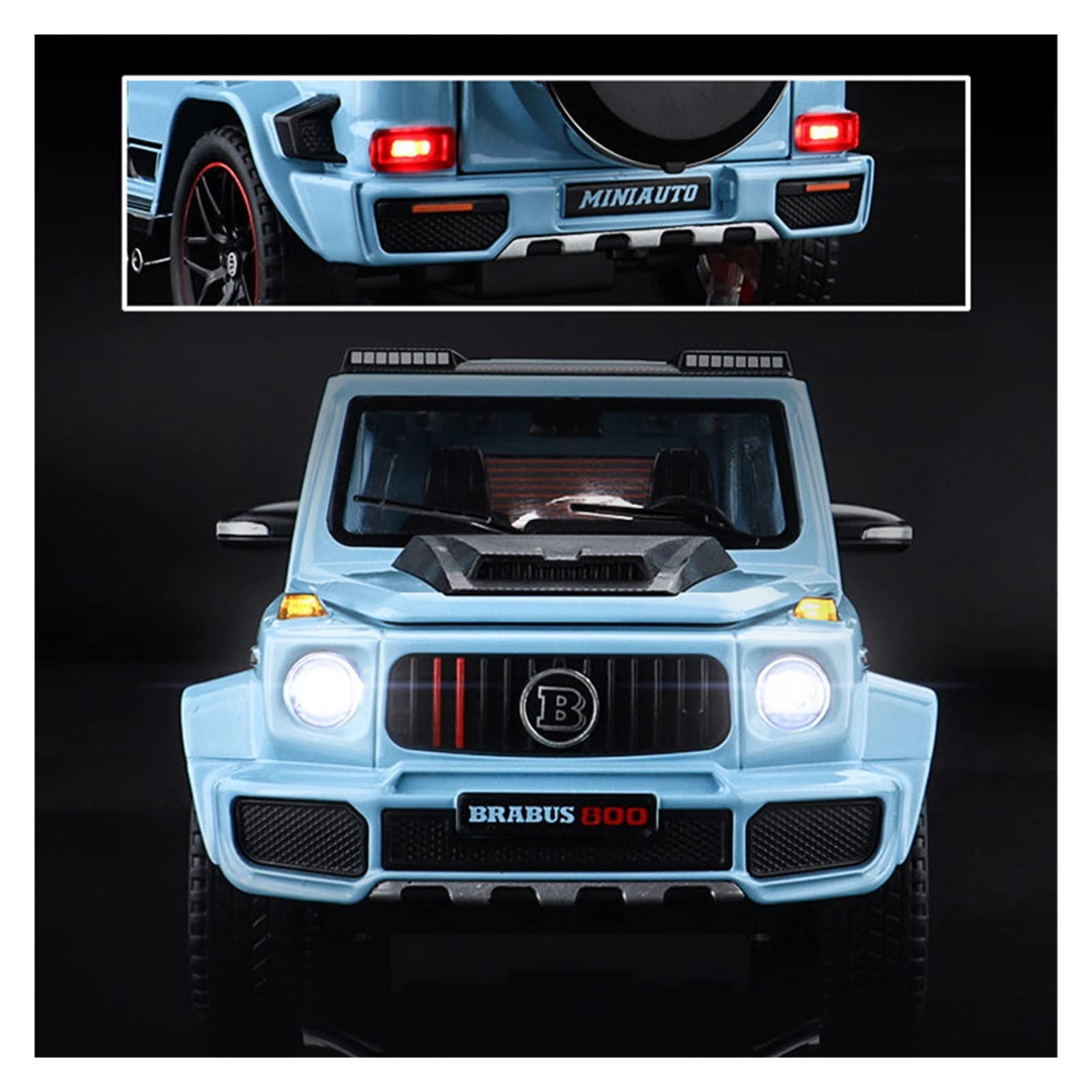 Brabus G800 1:24 Scale Alloy Diecast Model Car with Light & Sound Effects - Red SUV Toy for Boys, Kids Birthday Gift | Collectible, Play & Display