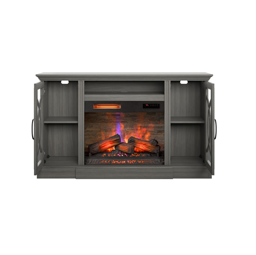 Brooke Electric Fireplace - 1500W Heater with Realistic Flame Effect, Remote Control, Wall Mounted or Freestanding - Perfect for Living Room, Bedroom & Office Warmth & Ambiance