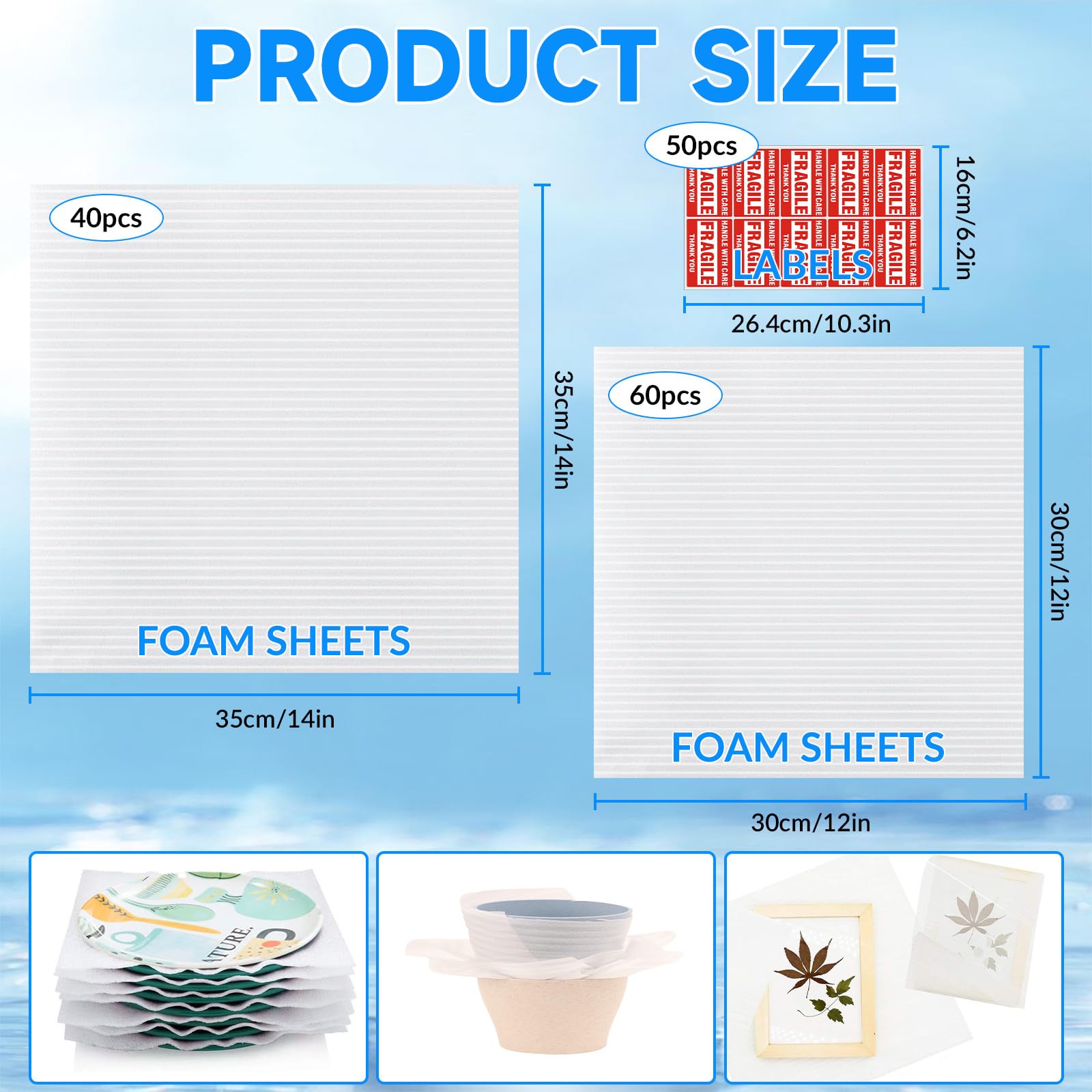 AOBOPLE 100 Pack Foam Sheets - 14