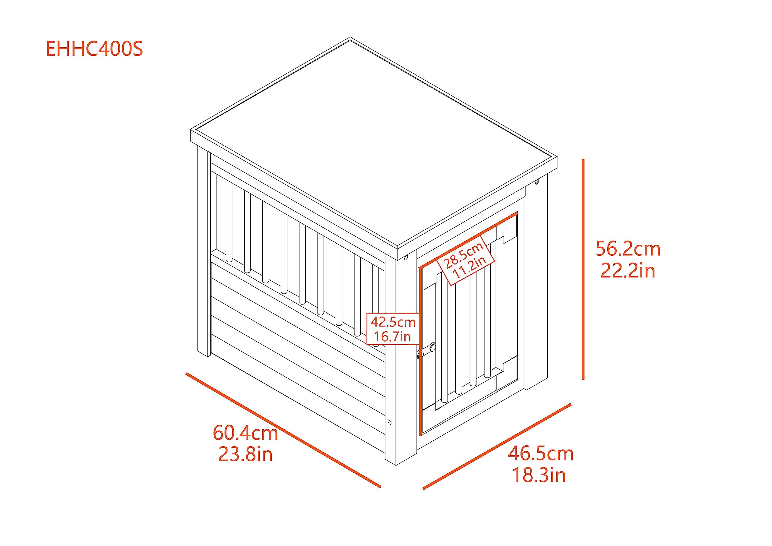 New Age Pet ECOFLEX Dog Crate End Table - Stylish Furniture Pet Crate for Crate Trained Dogs with Stainless Steel Frame & Secure Latch - 10 Year Warranty - Perfect for Living Rooms, Bedrooms & Home Decor