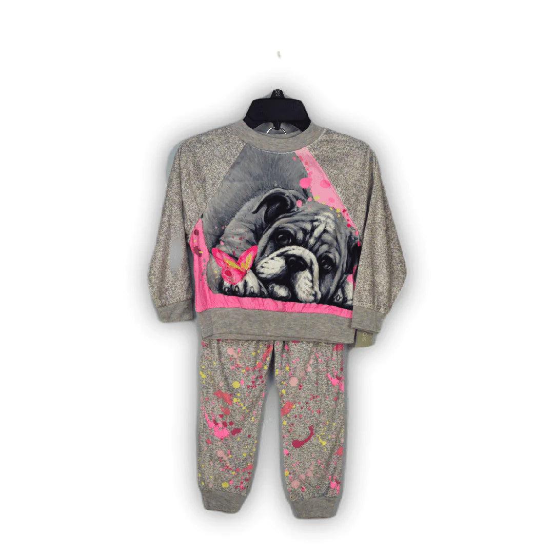 Grey Dog Pajama Set (2-Piece) - Soft & Comfortable Sleepwear for Women & Men - Perfect for Lounging, Bedtime & Relaxing at Home