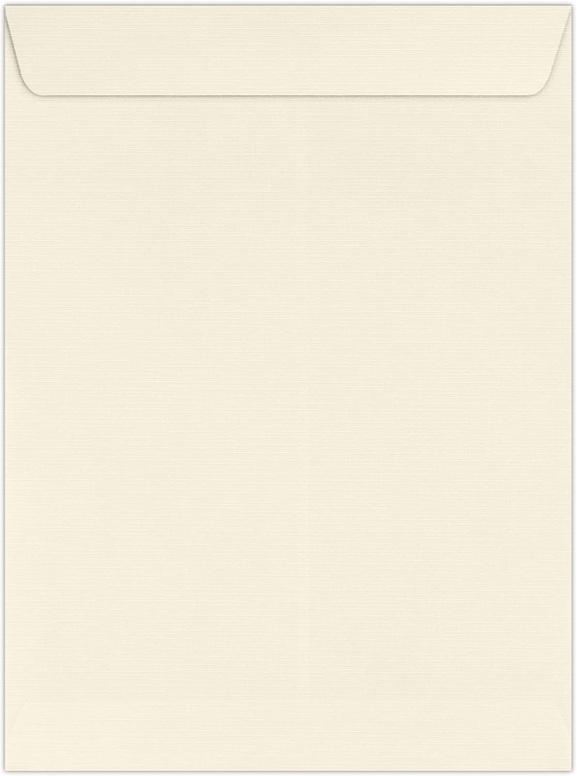 Premium LUXPaper 9 x 12 Open End Envelopes - Natural Linen Textured 80lb Paper | Peel & Press Self-Sealing | Pack of 500 | Perfect for Business Mailing, Wedding Invitations & Corporate Documents