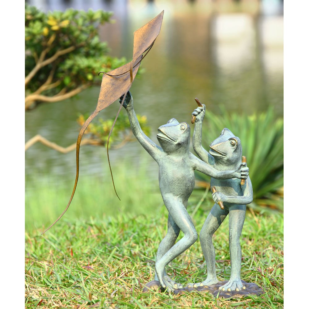 Colorful Frog Kite Flyers Garden Statue - Whimsical Outdoor Decor for Garden, Patio, or Yard - Perfect for Spring & Summer Decorations