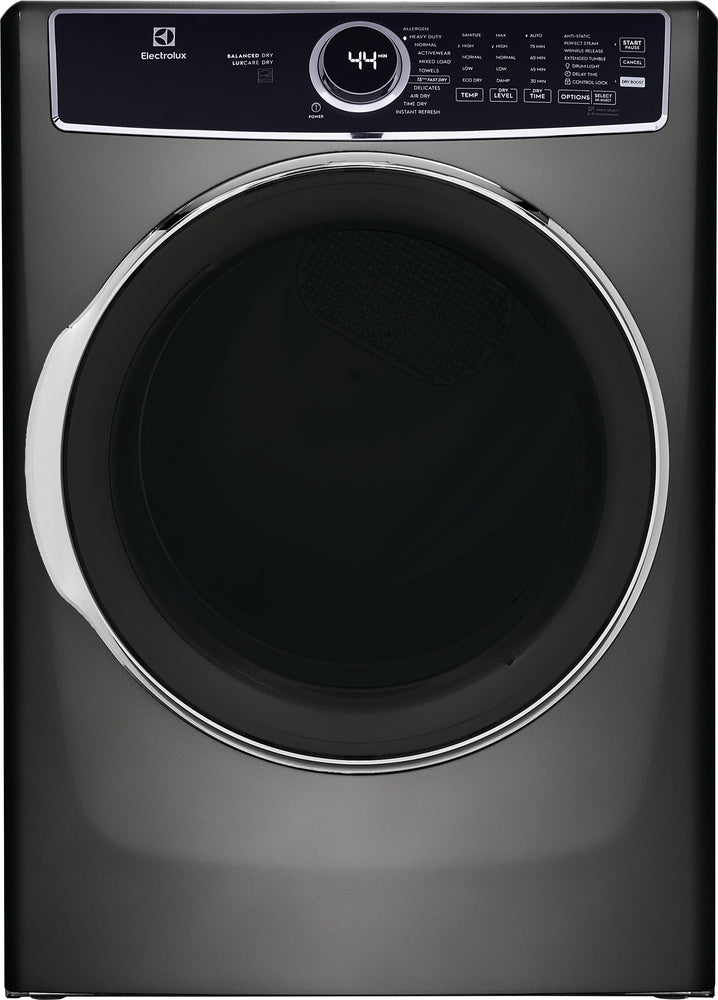 Electrolux Titanium Front Load Electric Steam Dryer - 8.0 Cu. Ft Capacity, ELFE763CAT | Perfect for Large Laundry Loads & Gentle Fabric Care in Homes & Apartments