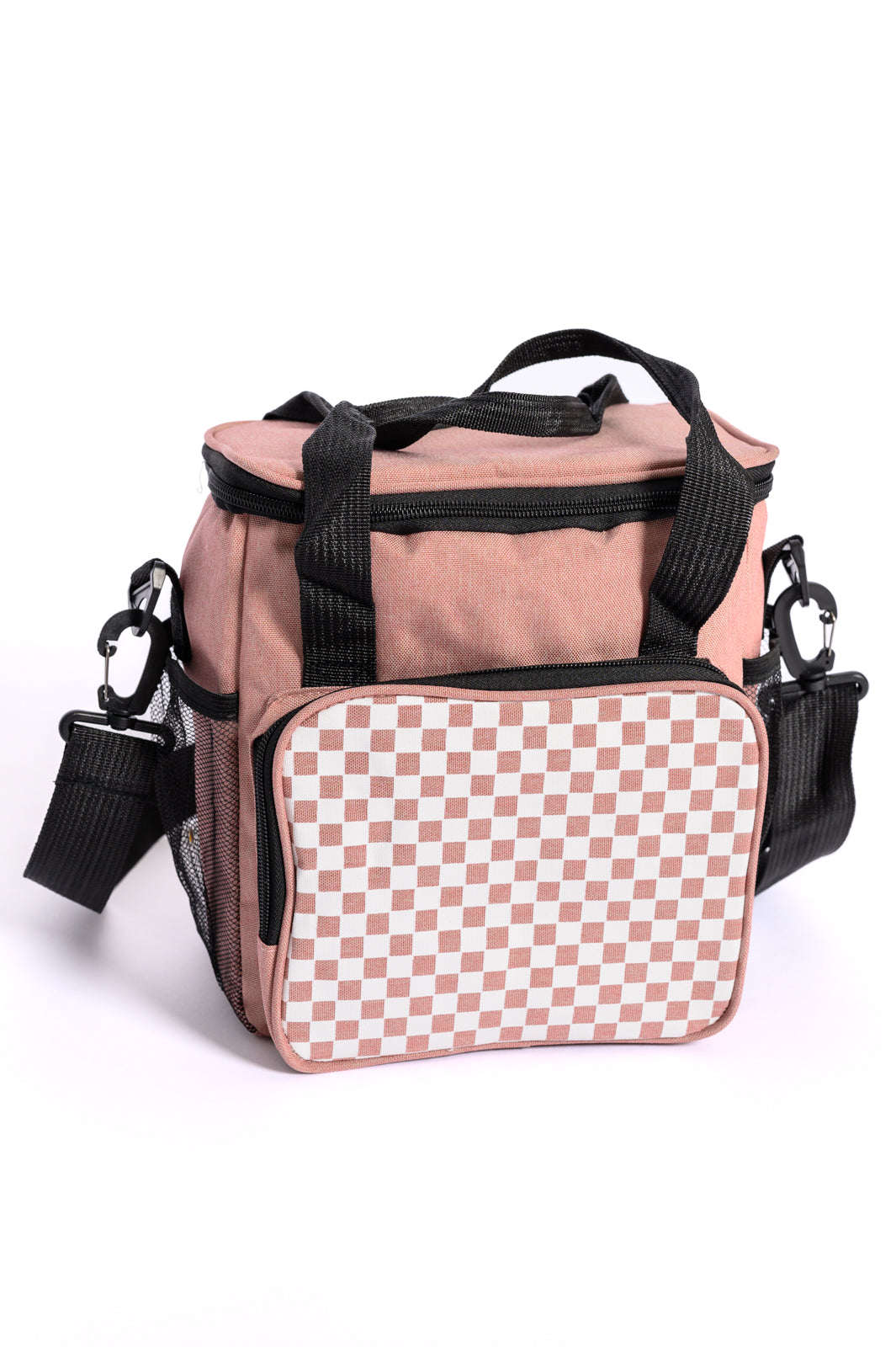 Pink Insulated Checked Tote Bag for Women - Travel, Gym & Work - Leakproof Cooler Tote with Reinforced Handles for Commuting, Beach & Shopping